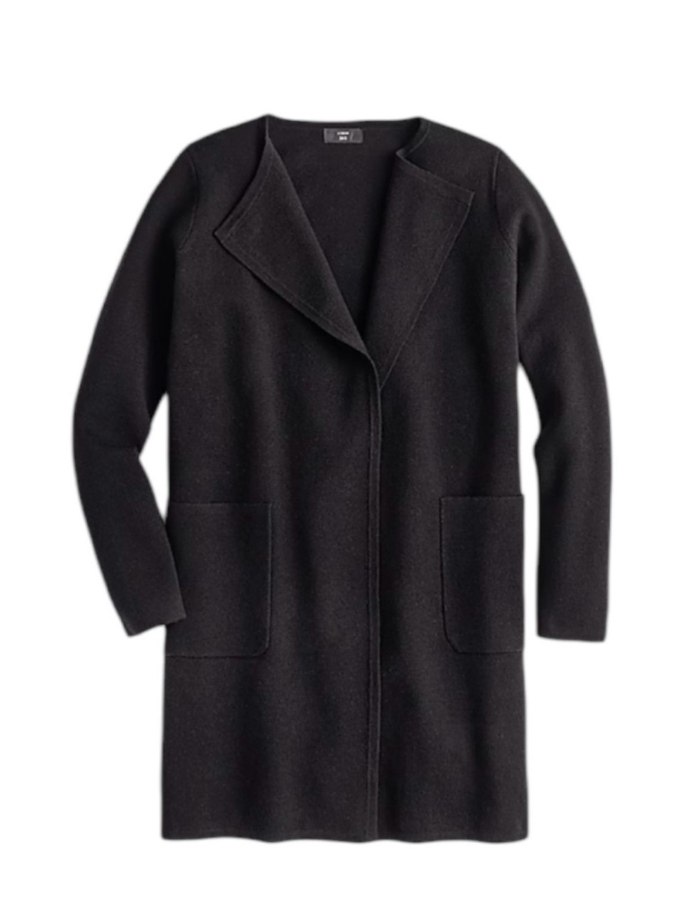 J. Crew Black Juliette Collarless Open-Front Cardigan - Picture 3 of 6
